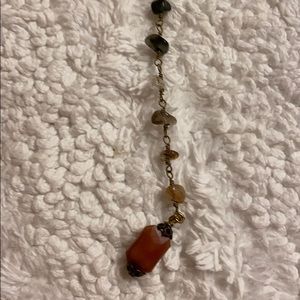 Vintage stone drop necklace